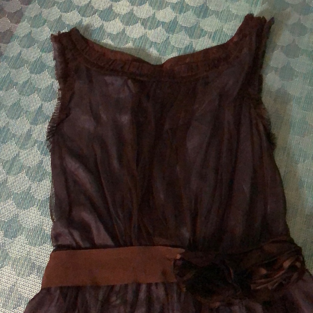 Anthropologie dress blue with black overlay - Picture 5 of 8